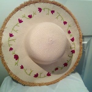 Floral Floppy Straw Hat